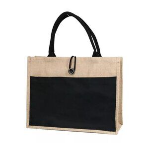 Large Black Canvas Tote Bag. Reusable Shopping Bag. NEW